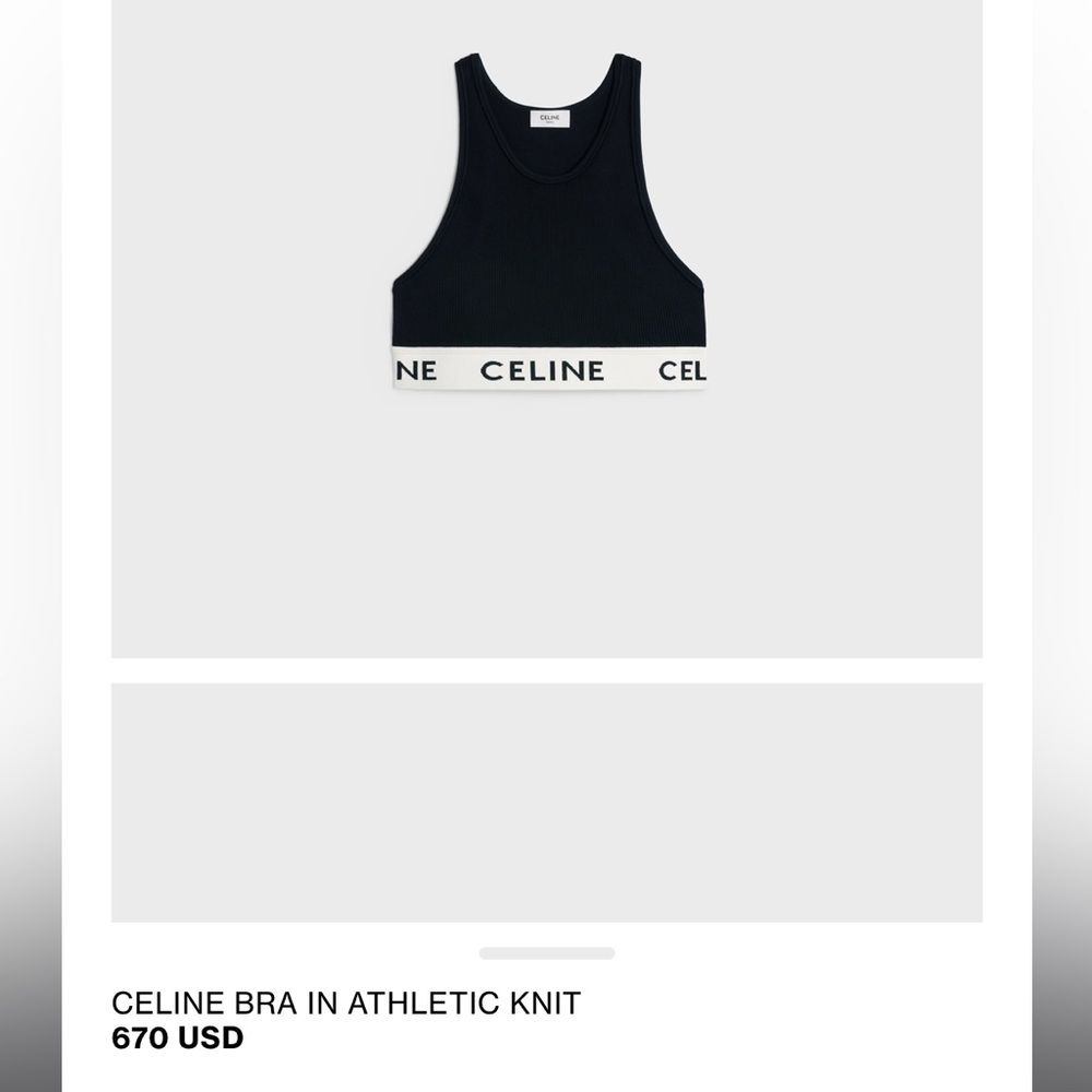 Celine sports bra black small